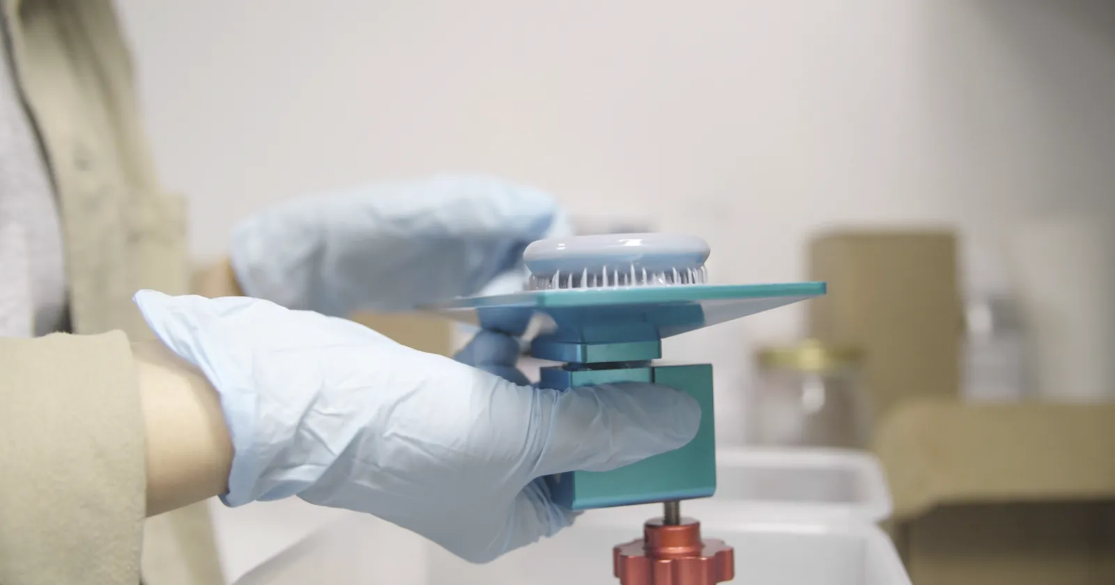 Capacitive testing of a prototype device on a rig.